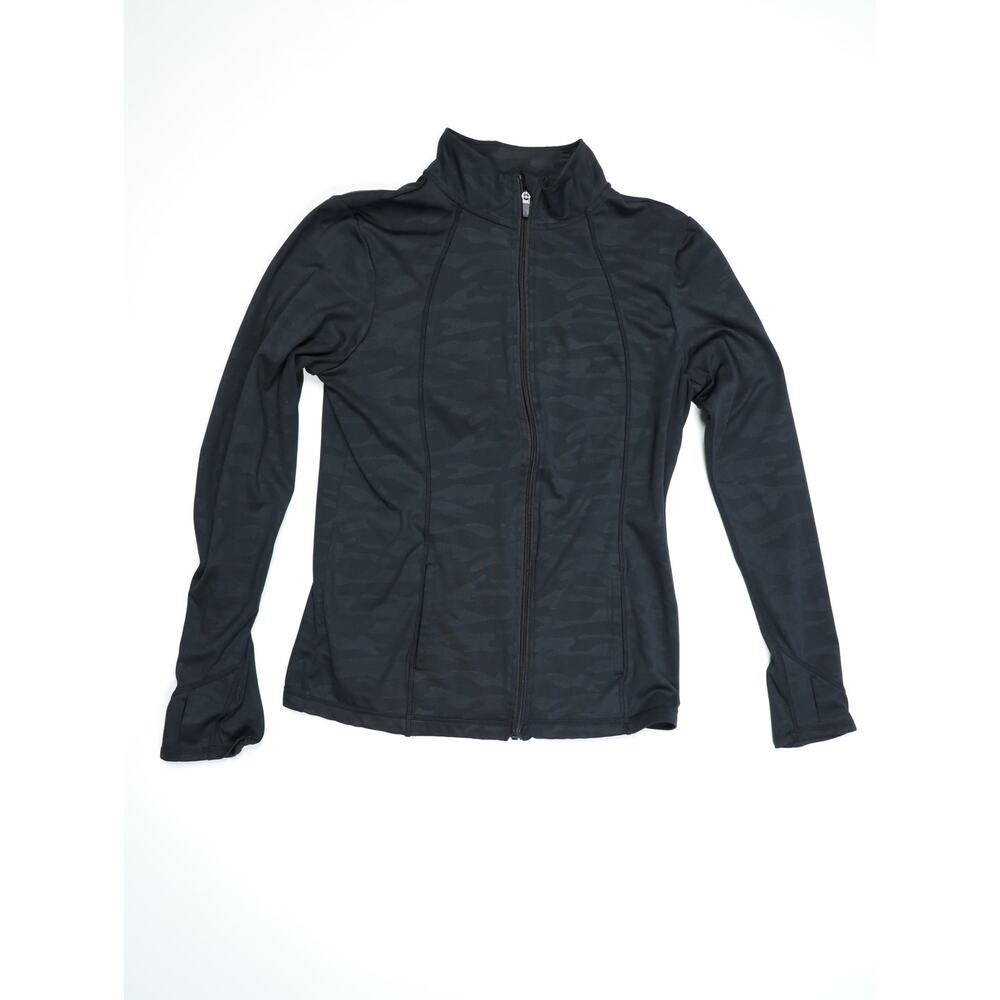 Laundry by Shelli Segal Black Camo Zip Up Jacket Athleisure Light Activewear - Picture 10 of 14